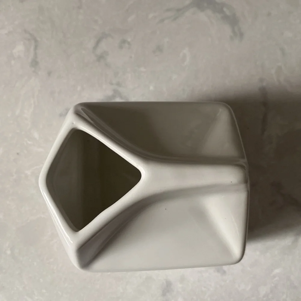Crate&Barrel Cream Ceramic Carton